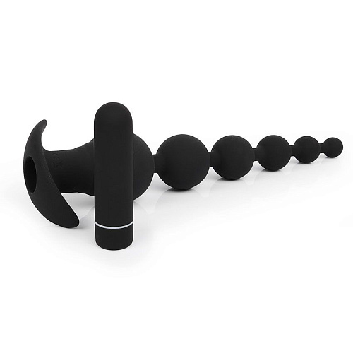 Чёрная анальная виброёлочка S-HANDE TOWER SHD-S121 (20,7 см)