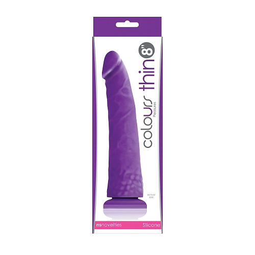 Фиолетовый фаллоимитатор без мошонки NS Novelties Pleasures Thin 8 Dildo NSN-0405-65 (20 см)