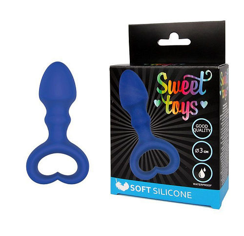 Каплевидная анальная втулка синего цвета Bior toys ST-40147-2 (6,5 см)