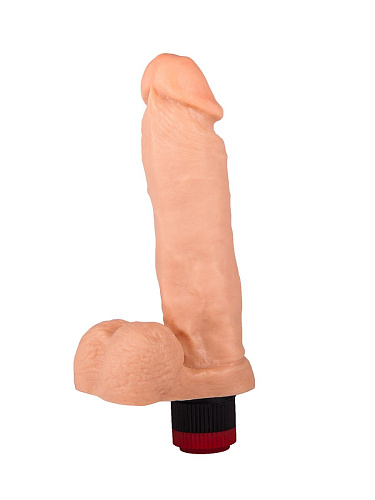 Гелевый виброфаллос с мошонкой телесного цвета LOVETOY (А-Полимер) 111500 (19 см)