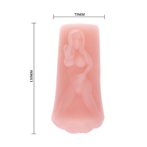 Телесный мастурбатор-вагина с выпуклым рисунком Baile BM-009093J