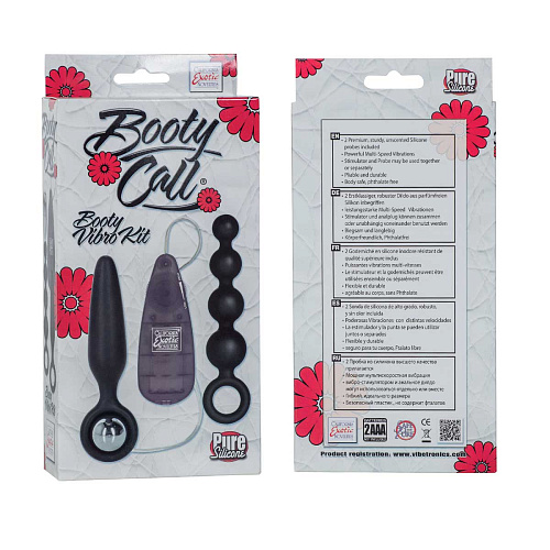 Набор чёрных анальных вибраторов California Exotic Novelties Booty Call Booty Vibro Kit SE-0395-40-3