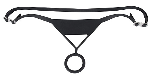Чёрное эрекционное кольцо на бедренной поддержке в виде трусов Orion 0516783