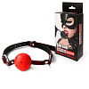 Красно-чёрный пластиковый кляп-шарик с отверстиями Bior toys Ball Gag MLF-90084-3