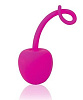 Розовый силиконовый вагинальный шарик-вишенка с хвостиком Bior toys CSM-23016