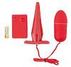 Красный вибронабор с пультом дистанционного управления ToyFa 901311-9