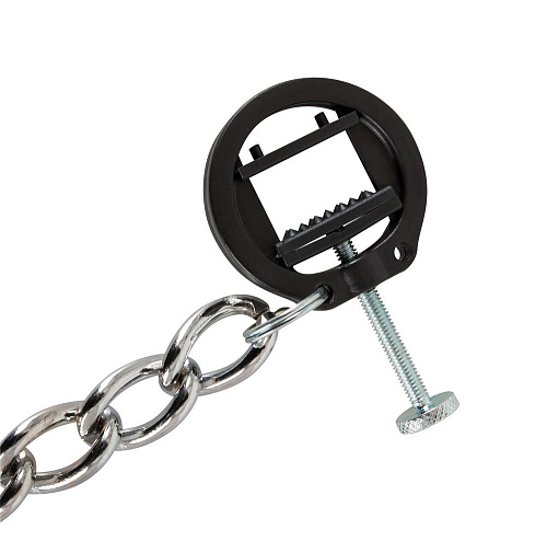 Черные зажимы на соски с серебристой цепочкой Orion Kette mit Schraubzwingen 05228130000