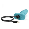 Голубая вибропробка с ротацией шариков b-Vibe RIMMING REMOTE CONTROL PLUG TEAL BV-001-TL (12 см)