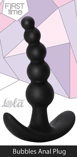 Чёрная анальная пробка Lola toys Bubbles Anal Plug 5001-03lola (11,5 см)