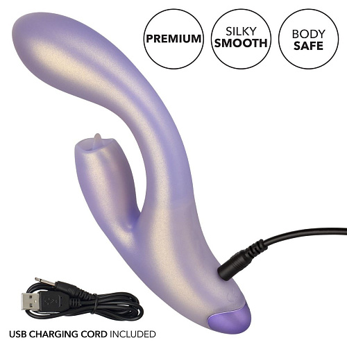 Сиреневый вибратор-кролик California Exotic Novelties GKiss SE-4415-05-3 (19 см)