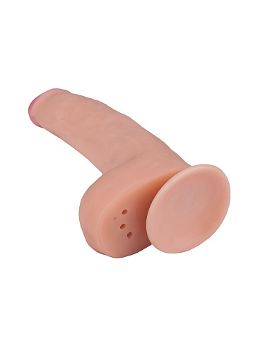 Телесный фаллоимитатор с мошонкой на присоске LOVETOY (А-Полимер) F LINE 583603 (22 см)