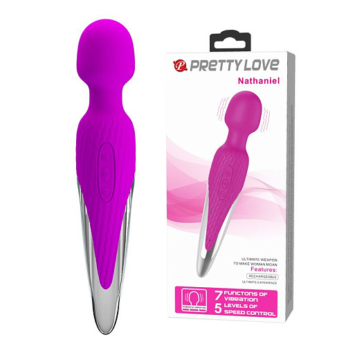 Жезловый вибромассажёр лилового цвета Baile Nathaniel BI-014468