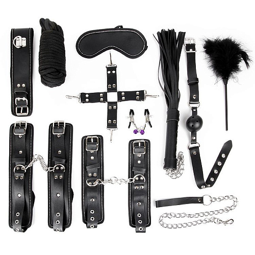 Изысканный черный набор БДСМ Bior toys NTB-80488