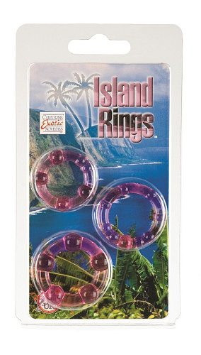 Набор из трех розовых колец разного размера California Exotic Novelties Island Rings SE-1429-04-2