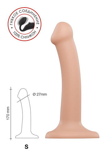 Телесный фаллос на присоске Strap-on-me Silicone Bendable Dildo S 6013090 (17 см)