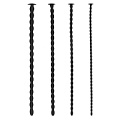 Набор из 4 чёрных стимуляторов уретры Shots Media BV Silicone Spiral Screw Plug Set Advanced OU437BLK