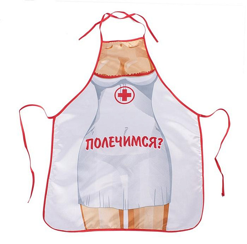 Белый фартук с фигуркой медсестры Сима-Ленд «Полечимся?» 597988