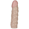 Рельефная насадка телесного цвета для трусиков Vac-U-Lock Doc Johnson 6 Raging hard-On Dong 1015-25-BX (14,7 см)