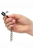 Зажимы для сосков с серебристой цепочкой и утяжелителем California Exotic Novelties Weighted Dual Tier Nipple Clamps SE-2593-01-2
