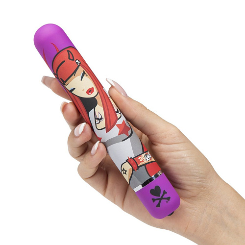 Фиолетовый вибратор с принтом Tokidoki CLASSIC VIBRATOR PURPLE DEVIL WOMANE27702 (18,4 см)
