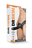 Чёрный мужской страпон Blush Novelties DR. SKIN 6INCH HOLLOW STRAP ON BL-72585 (16 см)