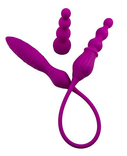 Фиолетовый двухсторонний вибромассажёр Adrien Lastic Two X 10873