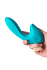 Бирюзовый вибратор с клиторальным стимулятором Sense Max SVT (16 см)