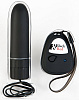 Чёрный вибратор на радиоуправлении ToyFa 901009-5 (11 см)