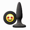 Чёрная силиконовая пробка NS Novelties Emoji Face ILY NSN-0511-13 (8,6 см)