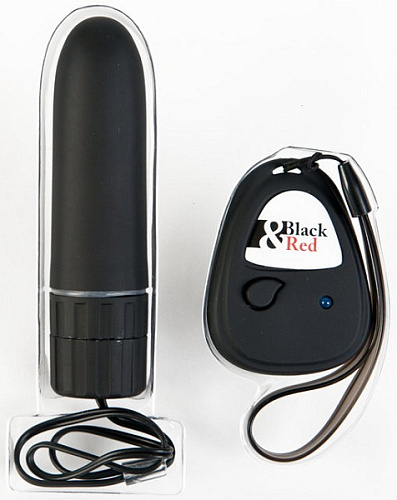 Чёрный вибратор на радиоуправлении ToyFa 901009-5 (11 см)