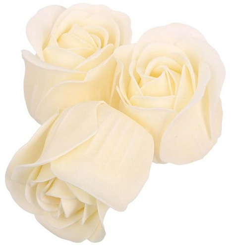 Мыльные розочки молочного цвета в шкатулке-сердце Сима-Ленд «Счастья и радости!» 2912843 (3 шт)