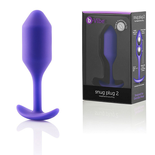 Фиолетовая пробка для ношения b-Vibe Snug Plug 2 BV-008-PUR (11,4 см)