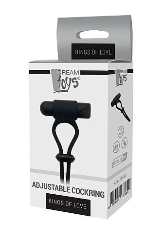 Чёрное вибролассо на пенис Dream Toys ADJUSTABLE COCKRING 21696