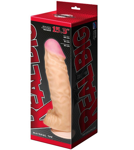 Телесный фаллоимитатор-супергигант с мошонкой на присоске LOVETOY (А-Полимер) 958203