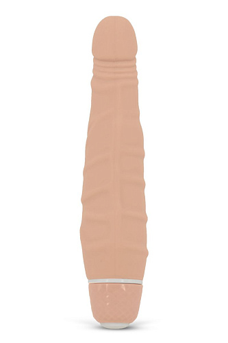 Телесный вибратор с 7 режимами вибрации и рёбрышками на тельце Seven Creations B0083Y4SPGAC (13,5 см)