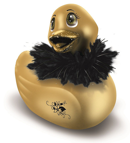 Золотистый массажёр-уточка Big Teaze Toys I Rub My Duckie Paris Gold Travel Size 10149