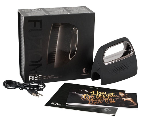 Чёрный мастурбатор с вибрацией Rocks-Off Rise E24123