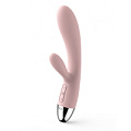 Нежно-розовый вибратор с клиторальным стимулятором Svakom Alice SUDV-02-03 (17 см)