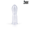 Закрытая прозрачная насадка на пенис с ребрышками Bior toys SEM-55200 (13 см)