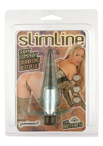 Голубая анальная пробка с вибрацией Seven Creations SUPER COMPACT VIBRATING BUTTPLUG 90302200TBL1 CS GP (10 см)