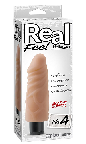 Реалистичный вибромассажёр телесного цвета Pipedream Real Feel Lifelike Toyz №4 PD1378-21 (14,6 см)