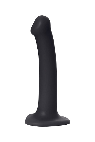 Чёрный фаллос на присоске Strap-on-me Silicone Bendable Dildo M 6013144 (18 см)