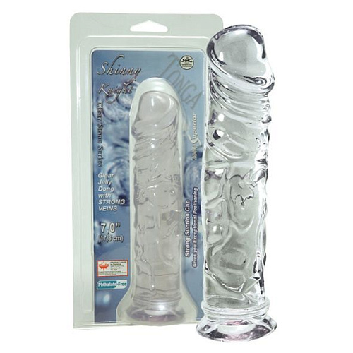 Прозрачный гелевый фаллоимитатор на присоске NMC JELLY JOY SHINNY KNIGHT 310104