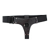 Чёрные трусики для страпона из натуральной кожи БДСМ арсенал 52001ars