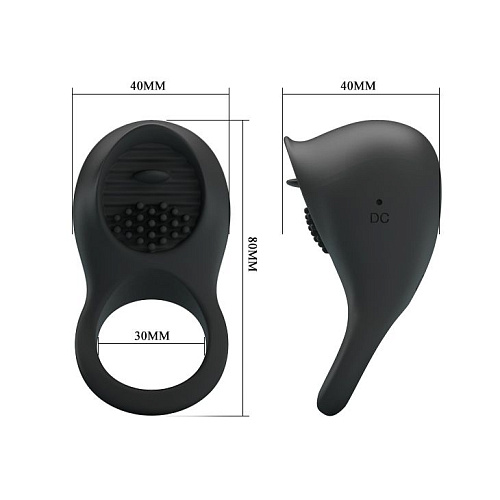 Чёрное эрекционное кольцо Baile Ring Shaking II BI-210216