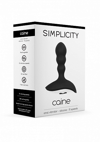 Чёрный анальный вибростимулятор Shots Media BV Cain Anal Vibrator SIM066BLK