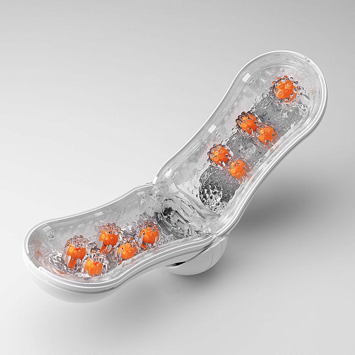 Прозрачный мастурбатор Tenga FLIP ORB ORANGE CRASH TFO-002