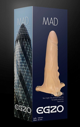 Полый поясной фаллоимитатор телесного цвета EGZO MAD FH017