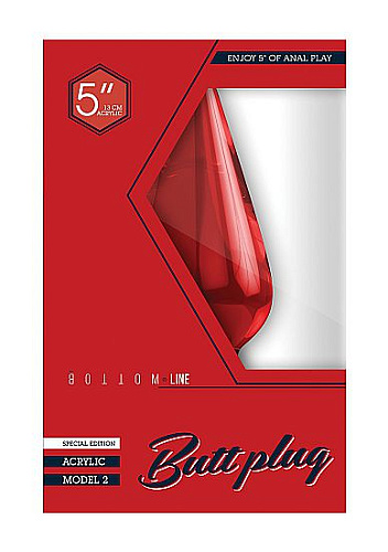 Красный акриловый анальный стимулятор Shots Media BV Bottom Line Model 2 BTM006ACR (13 см)