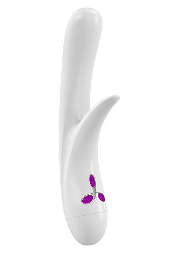 Белый вибромассажёр с клиторальным лепестком OVO K4 WHITE (23 см)